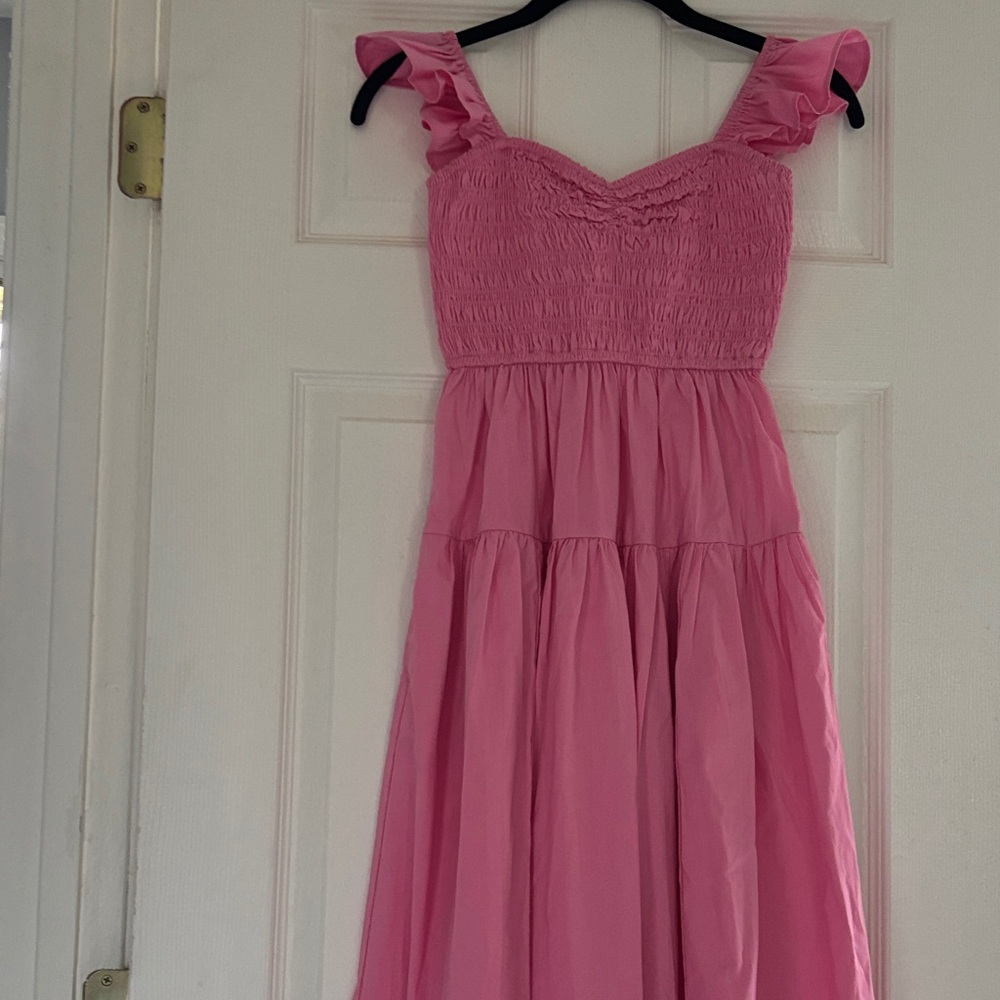 Abercrombie and Fitch pink midi dress